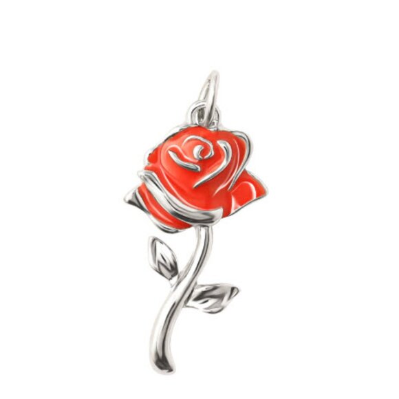 Disney Princess Rose Enamel Charm - NEW - Picture 1 of 2